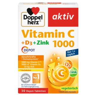 Abbildung der Produktverpackung Doppelherz aktiv Vitamin C 1000 Frontansicht